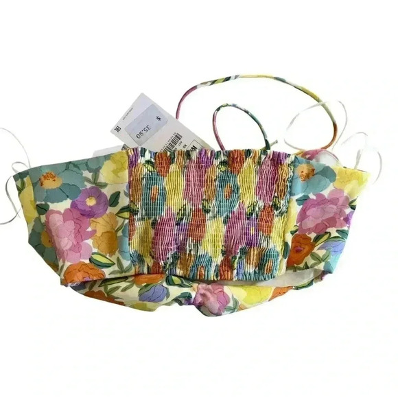 Zara Pastel Floral Halter Crop Top Size Medium Coquette Bloggers Favorite - Picture 5 of 6